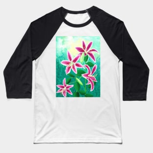 Esther's Stargazer Lilies Baseball T-Shirt